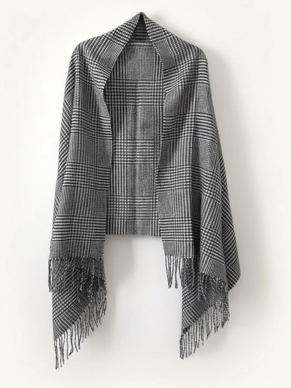 J.Crew Glen Plaid Cape Scarf – Black/White